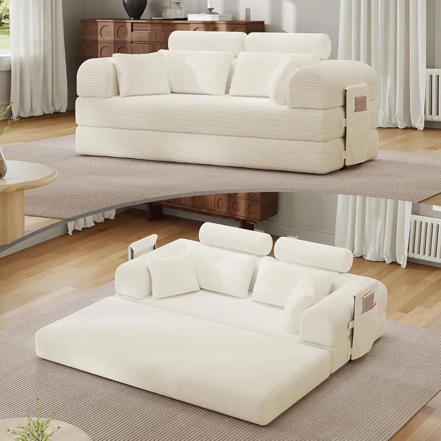 QQR High Backrest Sofa Bed, Fixed-Shape Frame