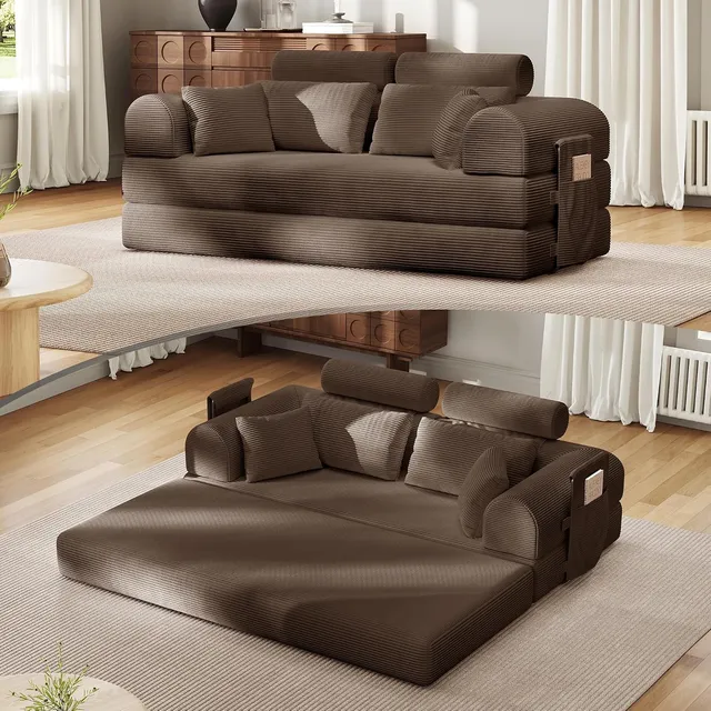 QQR 79" Round Arm Sofa with High Backrest